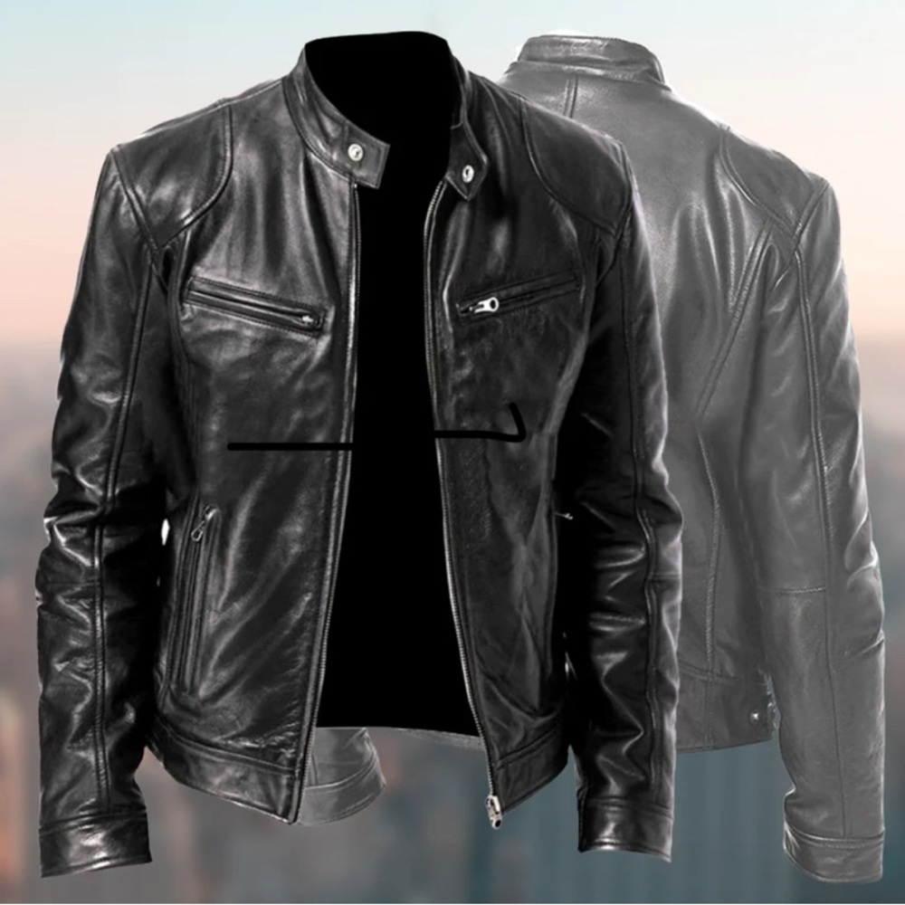 Couture-Emporium Men’s Leather Jacket Black 3xl NWT